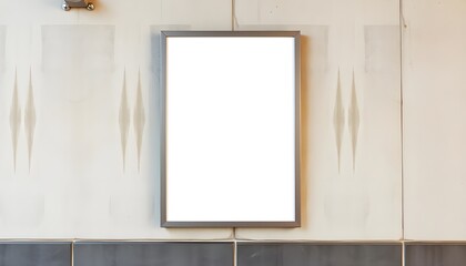 Urban Mock up white paper billboard or poster in a frame on a wall background