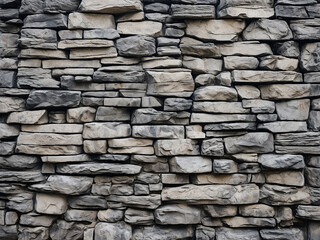 Modern gray stone wall with uneven cracks and cement pattern