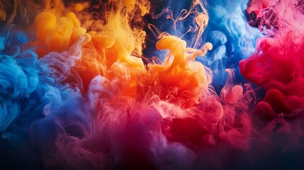 Colorful smoke explosion in vibrant hues