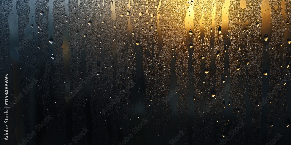 Aufkleber raindrop texture on window glass creates a captivating background. this rain drop pattern enhances v