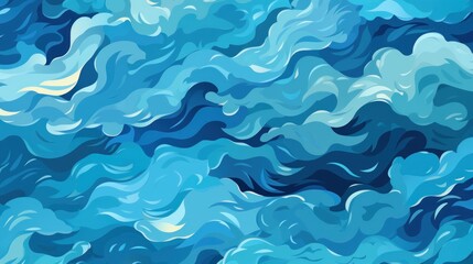 Obraz premium Abstract Blue Ocean Waves: A Serene Underwater Dreamscape