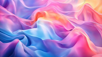 Obraz premium Abstract colorful fabric waves in soft lighting