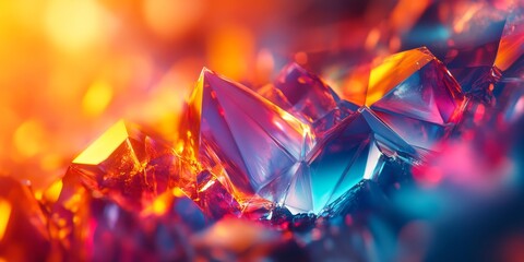 crystal shards reflecting dynamic, multi colored light. Generative AI