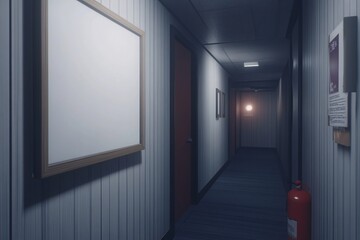 Fototapeta premium Empty Office Corridor - A Calm and Minimalist Interior