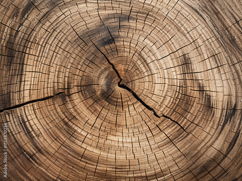 Aufkleber texture of a cut tree trunk showing natural rings and patterns