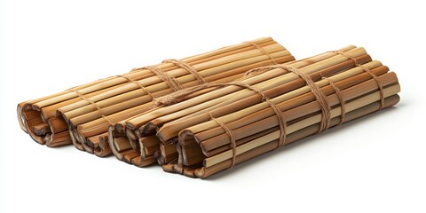 Bamboo mat displayed on a white background, highlighting the unique texture and natural charm of the bamboo mat. This versatile bamboo mat adds an eco friendly touch to any space.