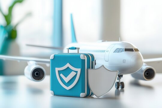 Travel insurance ensuring safe and secure trips with luggage and airplane protection