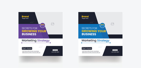 Obraz premium Growing your business web banner design and social media post template