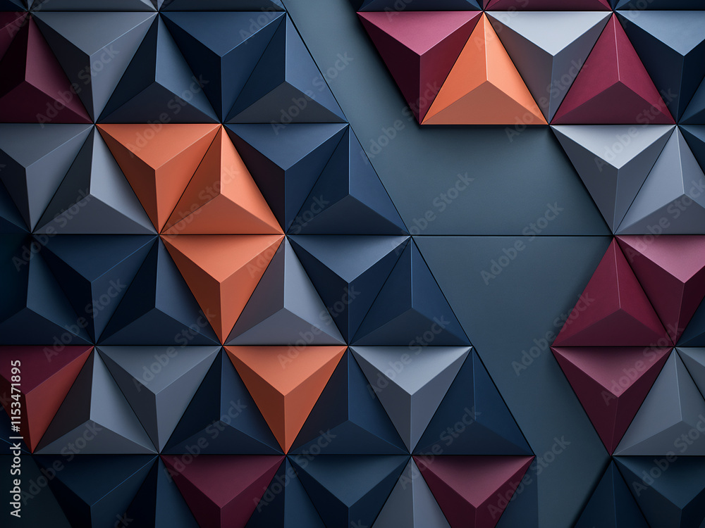 Aufkleber abstract arrangement of triangular paper shapes forming a unique design