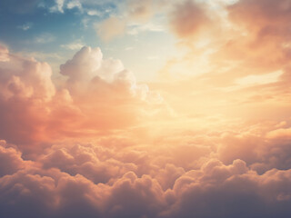 Obraz premium Vintage abstract sky with pastel clouds offering a serene and nostalgic atmosphere