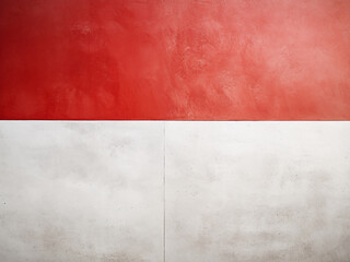 White and red plaster wall texture with abstract architectural patterns for a dynamic effect