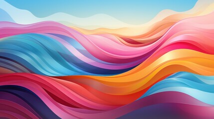 Abstract Colorful Waves: A Vibrant Digital Art Piece