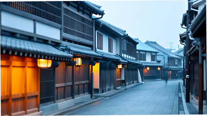 Naklejka premium Preserved Edo Period Buildings Kawagoe Showcasing Japan's Architectural Heritage and Historical Charm