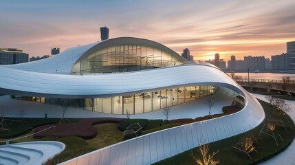 Curved Metal Roofing in Building Structure