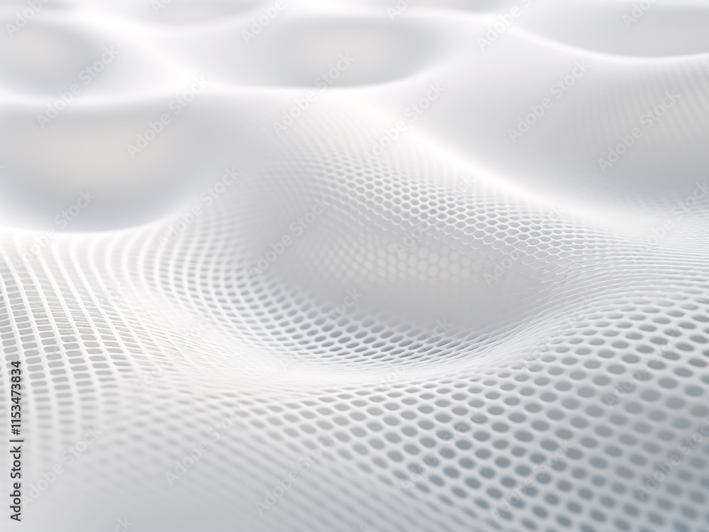 Poster white mesh background with 3d rendering and illustration