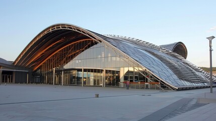 Curved Metal Roofing in Building Structure