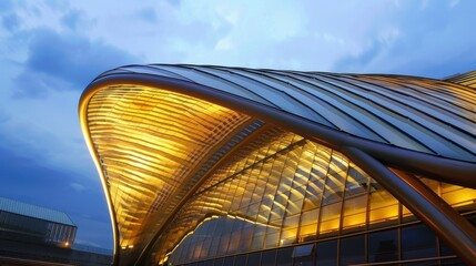 Curved Metal Roofing in Building Structure