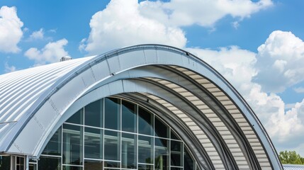 Curved Metal Roofing in Building Structure