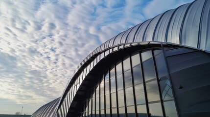 Curved Metal Roofing in Building Structure