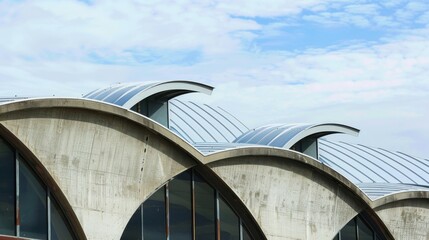Curved Metal Roofing in Building Structure