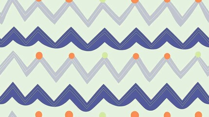 Abstract Zigzag Pattern Background Teal Purple Orange Green Circles