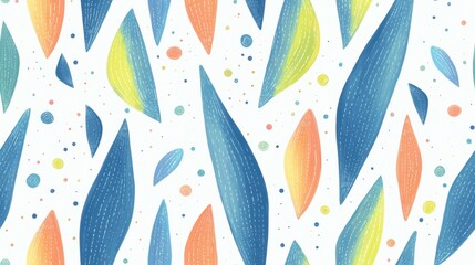 Abstract Pastel Leaf Pattern Seamless Texture Colorful Background