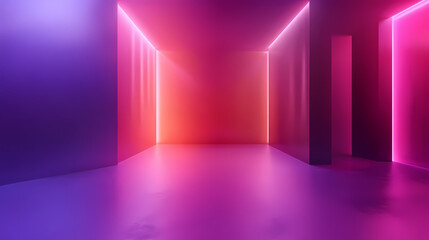 Purple violet red gradient blurred 3d background. dark room illustration. abstract wall and floor. studio interior. Ombre. Illustration