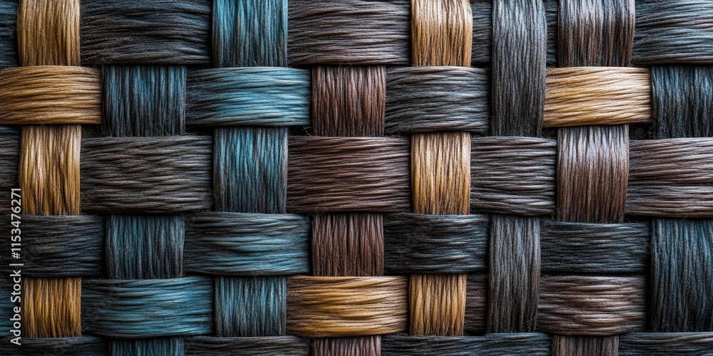 Poster handicraft weave texture in various colors creates a unique background pattern ideal for furniture m