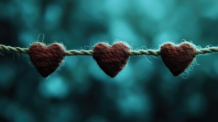 Heartstrings hanging from a rope