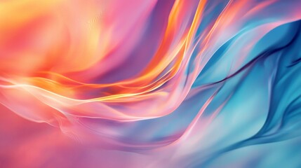 Obraz premium Abstract flowing ribbons of vibrant color on a gradient background