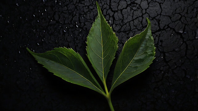 leaf on black amoled wallpaper background
