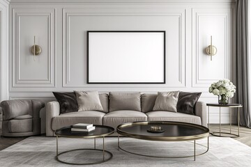 Elegant Living Room Interior Design with Luxurious Sofa and Coffee Table