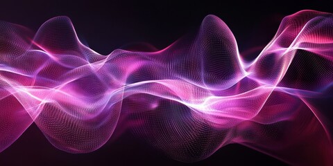 Fototapeta premium digital forms moving in synchronized, glowing, rhythmic patterns. Generative AI