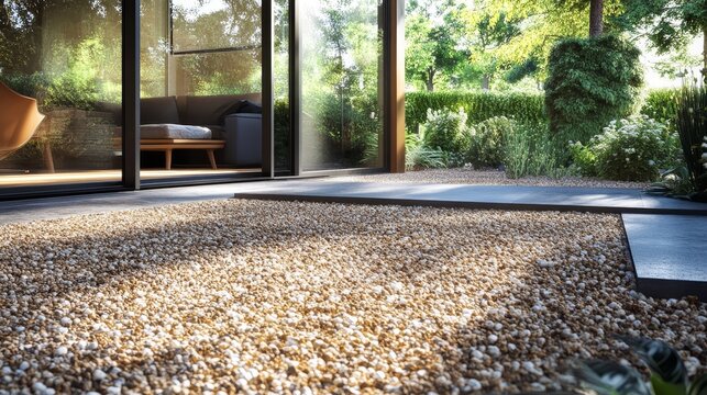 Gravel floors serve as an economical choice for foundations within homes, offering a practical solution. These gravel floors can also provide a simple backdrop in various settings.