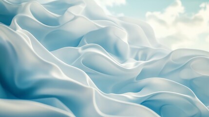 Obraz premium Soft white fabric folds creating a dreamy cloud-like texture
