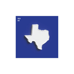 3D Texas map in vector format. Vector illustration map for website design, annual reports, infographics, business and travel presentations, printed materials.
