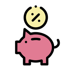 piggy bank and coin