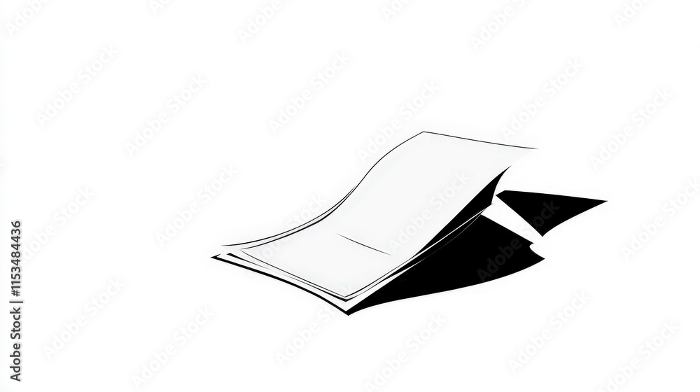 Poster white blank paper with shadow on minimalist background design