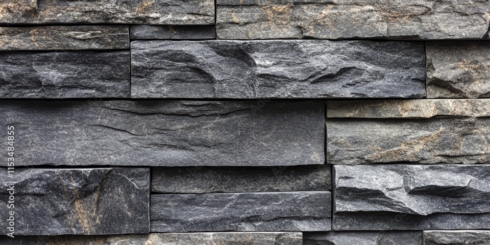 Poster a detailed close up image showcasing a stone wall with a textured surface, perfect for enhancing des