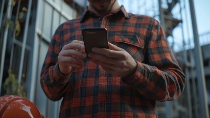 The Worker with Smartphone