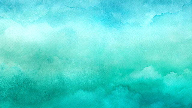 Artistic turquoise watercolor background, soft gradient transitions with elegant simplicity