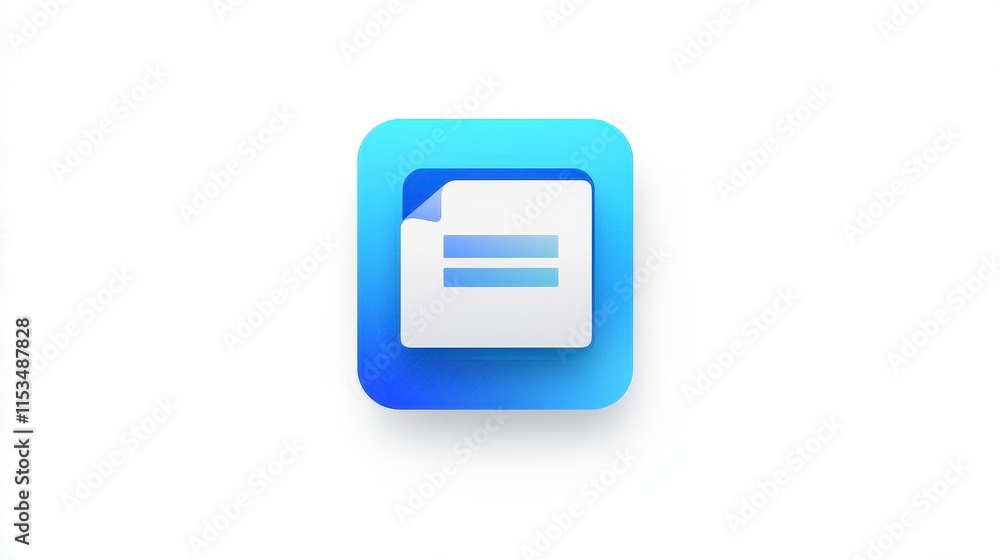 Poster minimalist document icon with blue gradient background design