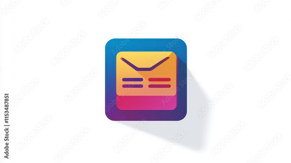 Aufkleber colorful abstract mail icon with gradient background and shadow