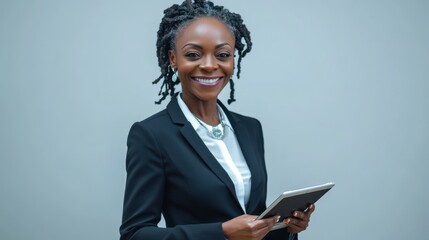 The Confident Businesswoman with Tablet