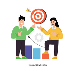 Business Mission  concept vector illustration. Business Collaboration isolated on white Background. 