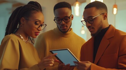 The Group Analyzing Tablet Together