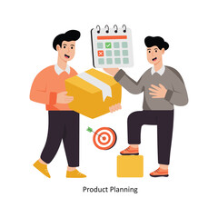Product Planning concept vector illustration. Business Collaboration isolated on white Background. 