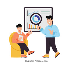 Business Presentation concept vector illustration. Business Collaboration isolated on white Background.