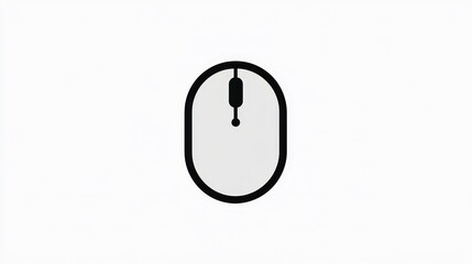 Simple Black and White Computer Mouse Icon on White Background