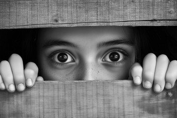 The discomfort of female adolescence. Black and white image of a young teenager experiencing her own inner discomfort